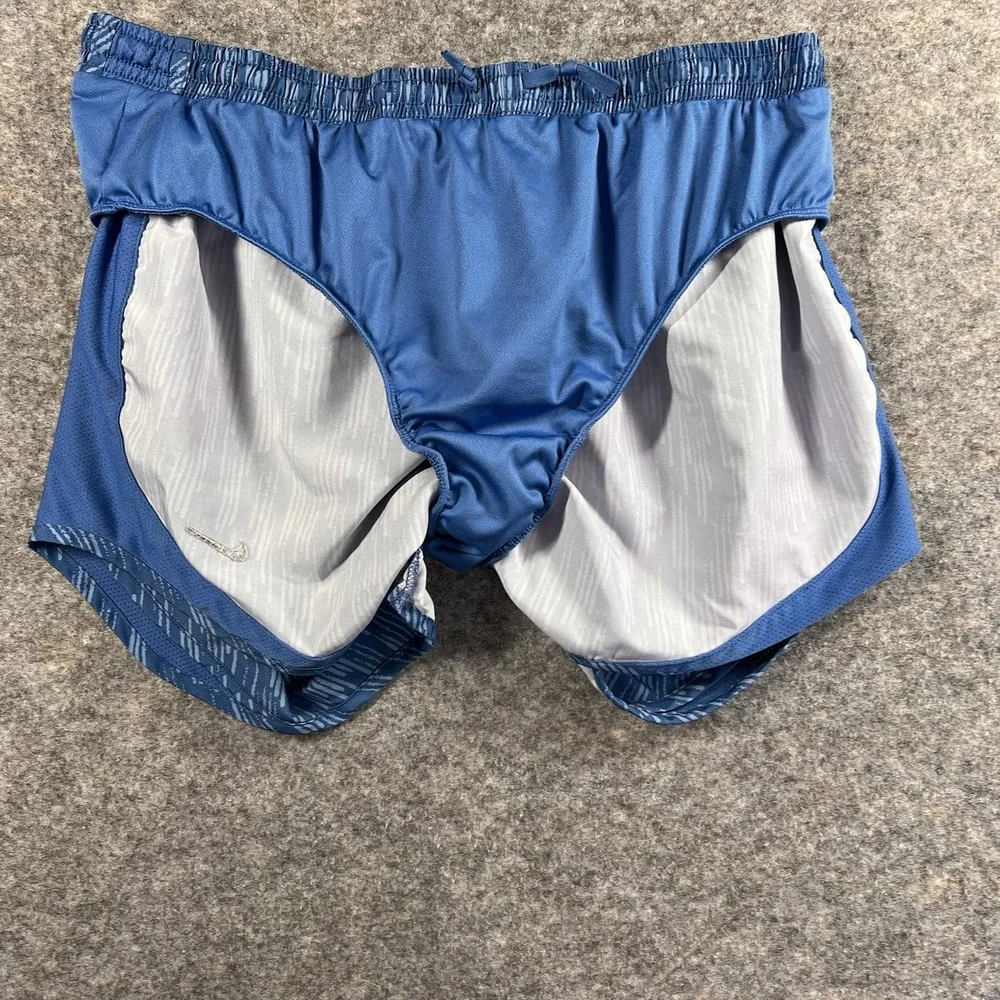 Nike Dri Fit Running‎ Shorts Womens Med Blue Pocket Lined 3